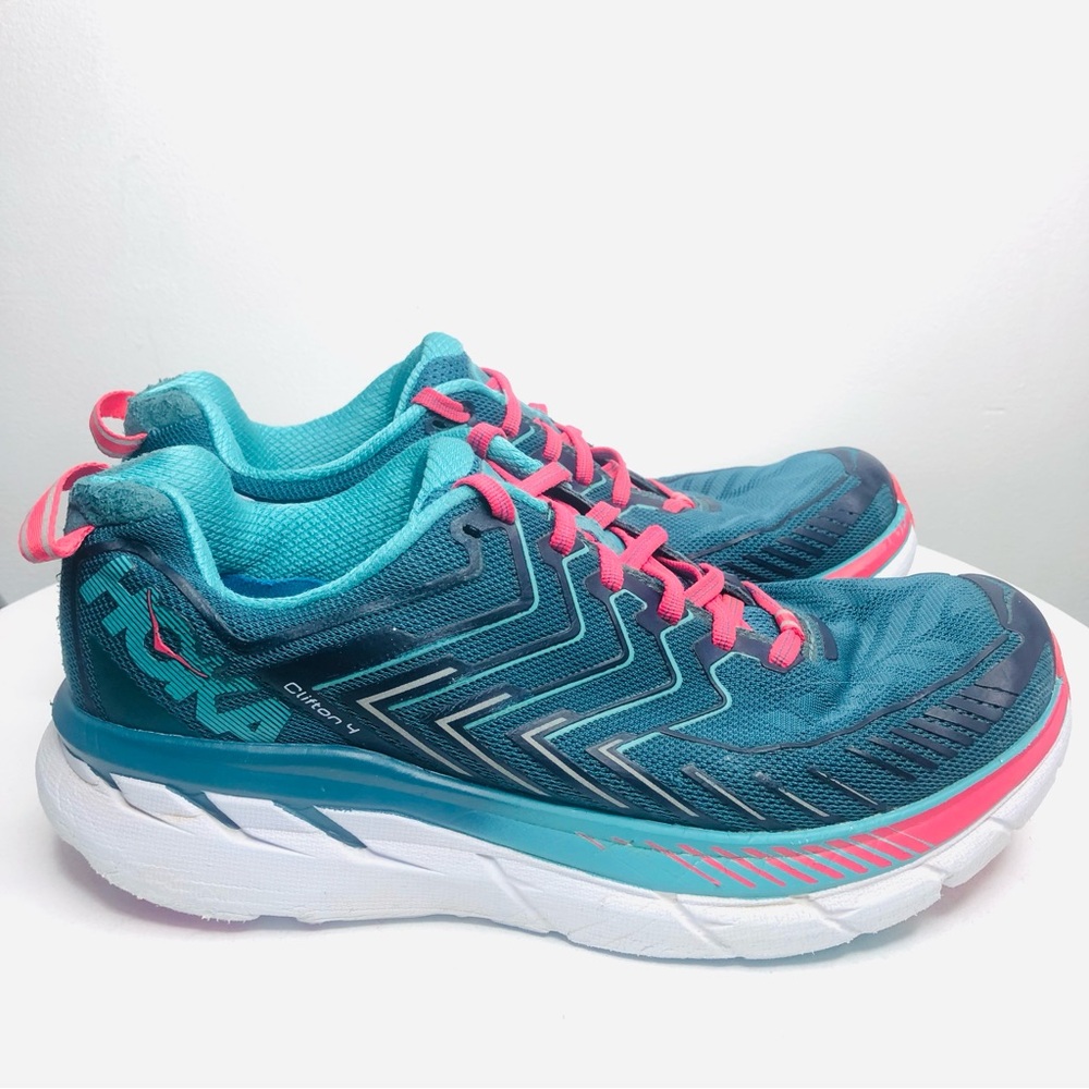 HOKA ONE ONE Clifton 4 1016724 BCCM Blue Running Casual sneakers SZ 9D. R2